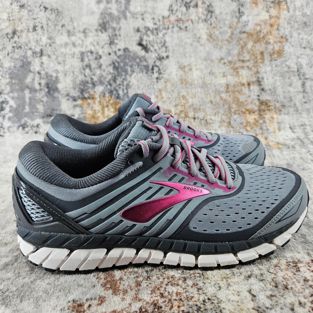 Brooks Ariel 18 Running Shoes Womens 9B Grey Pink 1202711B091 Training Sneakers - Picture 4 of 14